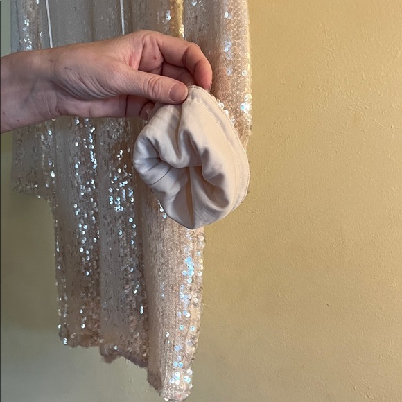 Wild Fable bell sleeve fully lined Cream Sequin Long Sleeve Dress - Picture 5 of 5